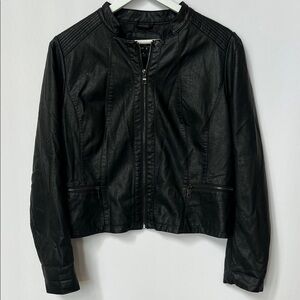 Coalition LA Vegan Leather Black Moto Jacket women’s Size XL